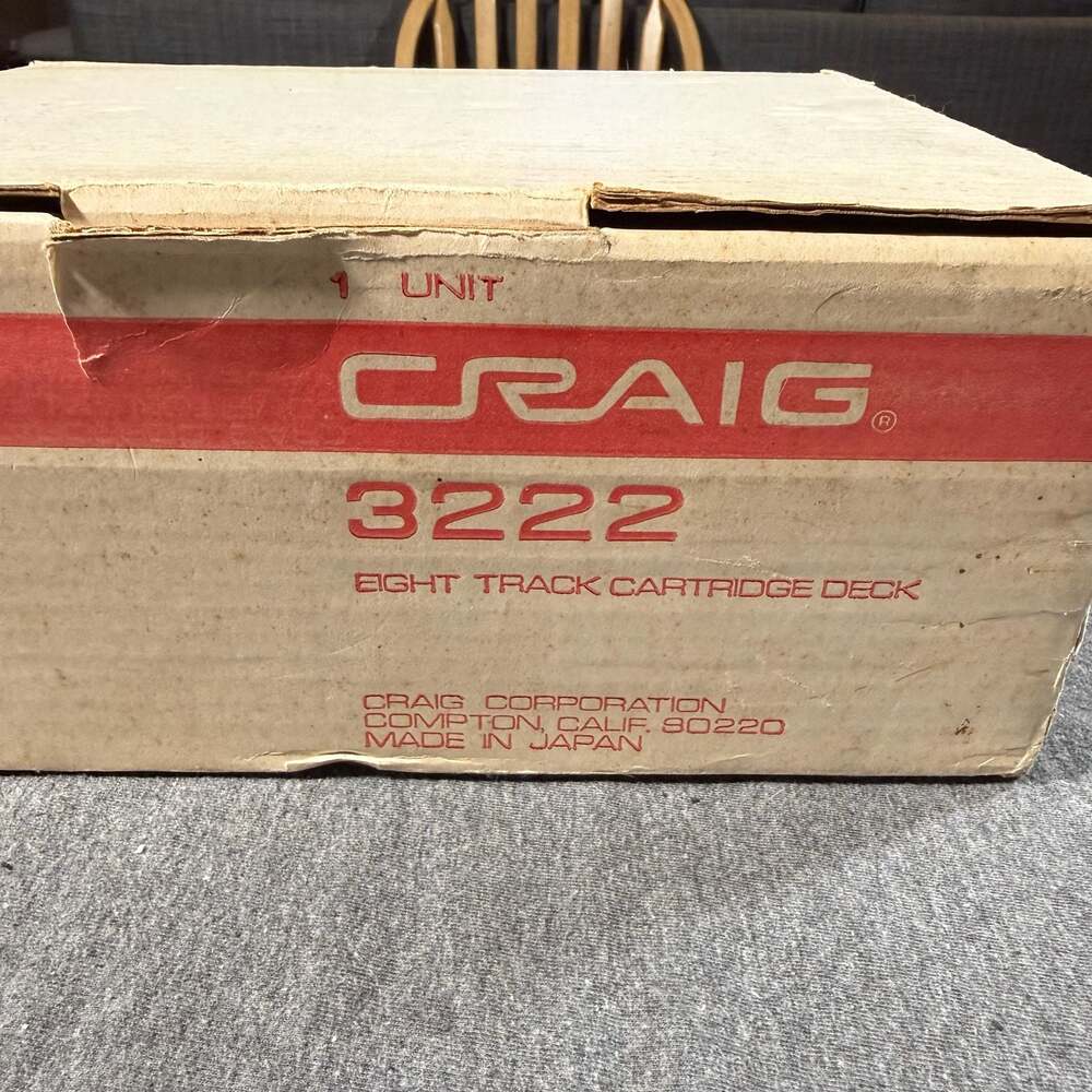 Craig 3222 Eight Track Cartridge Deck with Original Box (untested)